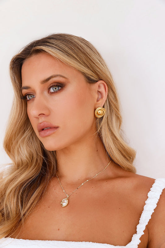 18k guldpläterade stilrena Couture örhängen guld