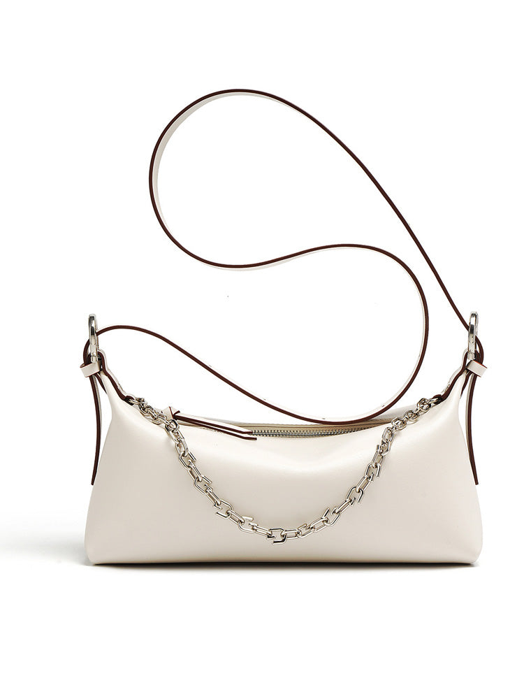 Missy Longuette Leather Shoulder and Crossbody Bag With Chain