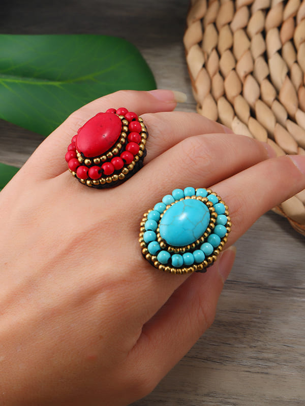 Turkis vevd ring