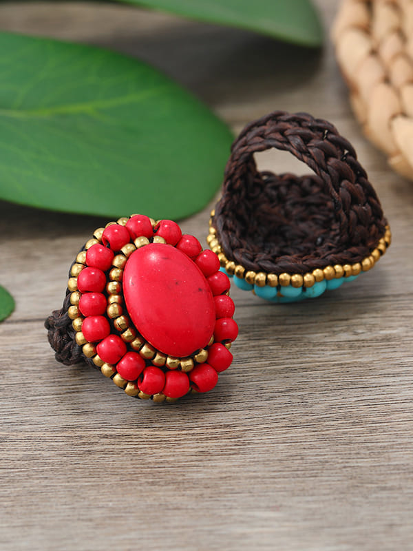 Turkis vevd ring
