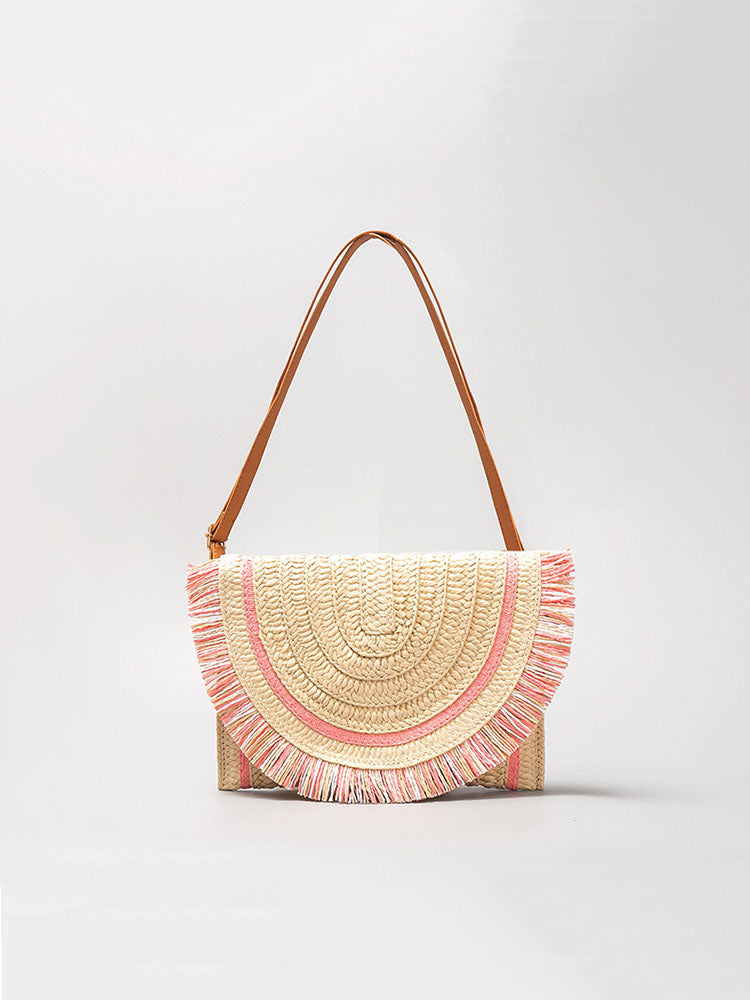 Handwoven Straw Bag: Clutch & Crossbody