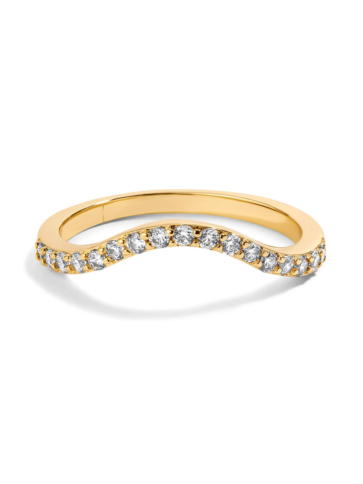 Elegant bølgeformet ring med diamantinnlegg