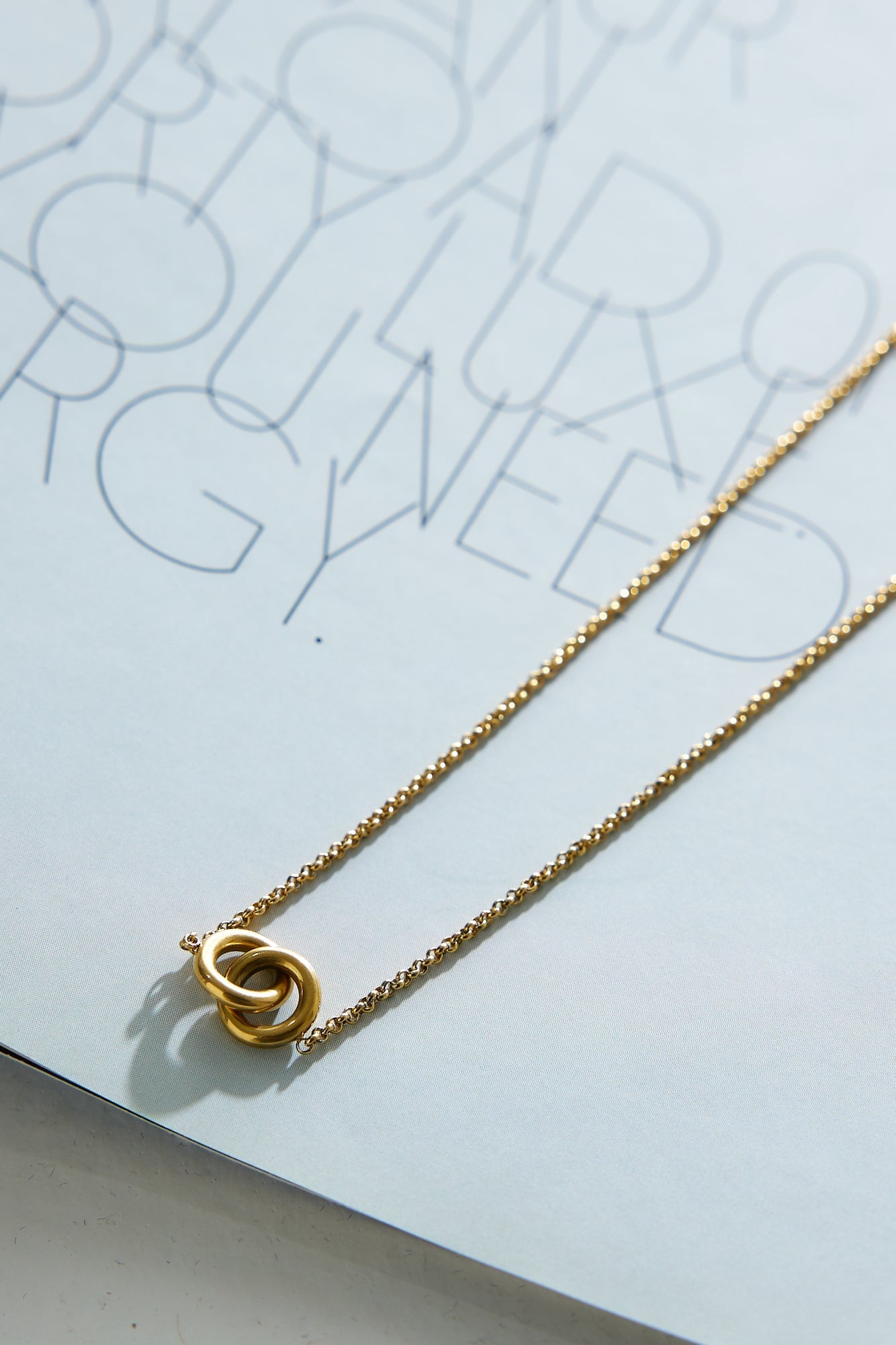 18k gullbelagt Our Rings Of Love-halskjede i gull