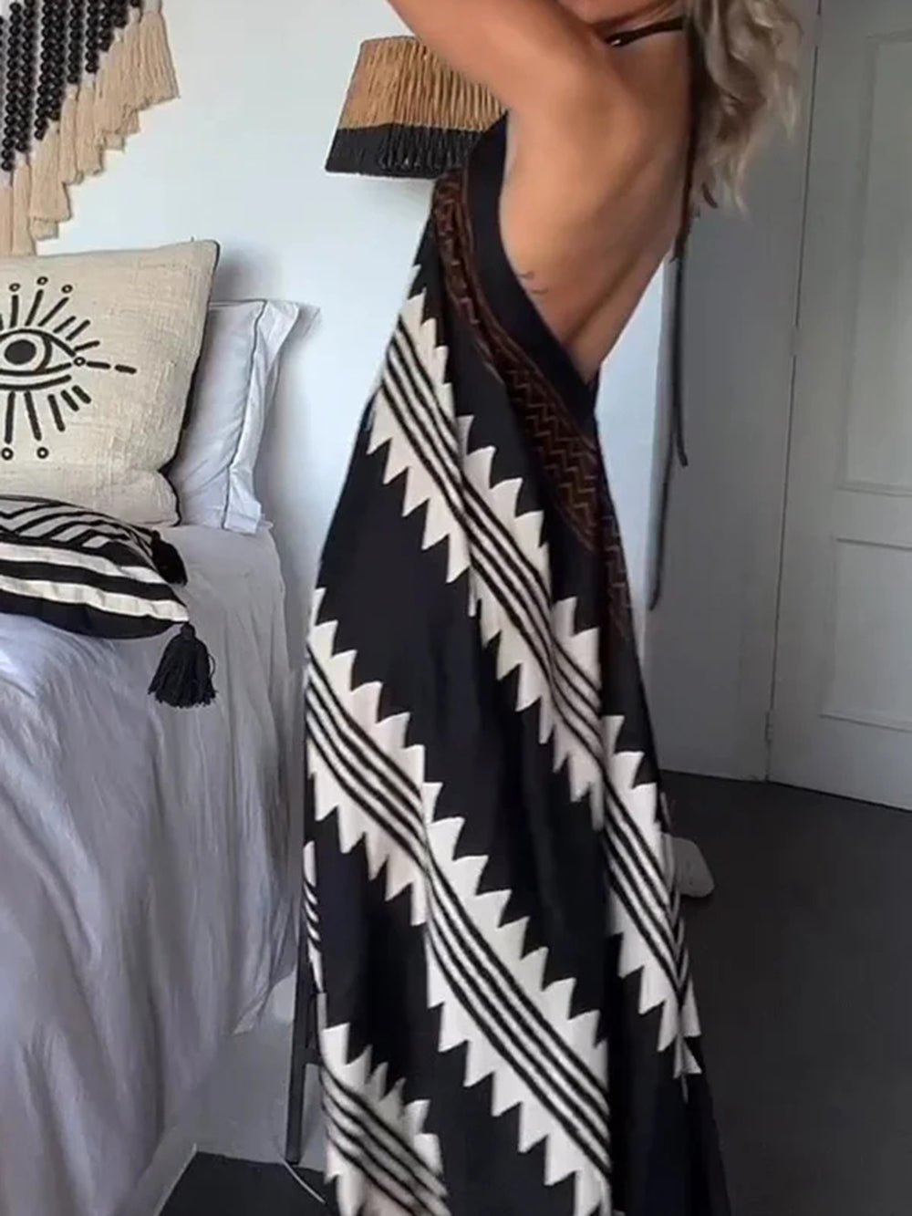 Halter Neck Print Swing Resort-kjole