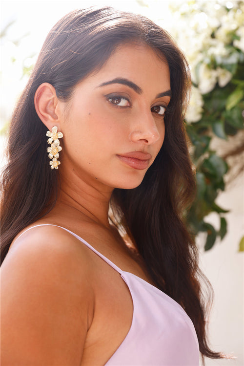 18k guldpläterade Hibiscus örhängen guld