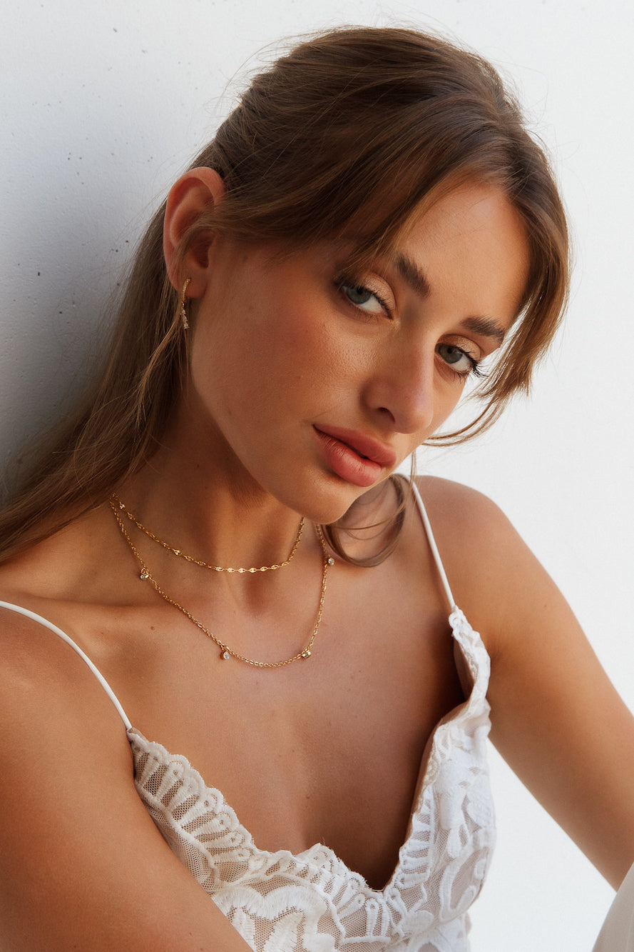 18K gullbelagt Drape On Me-halskjede i gull