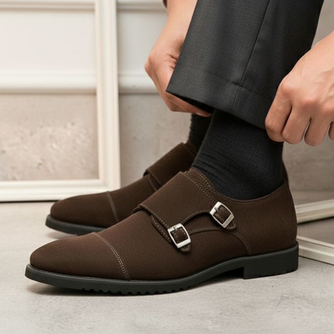 The Duke Suede Monk Strap Shoe
