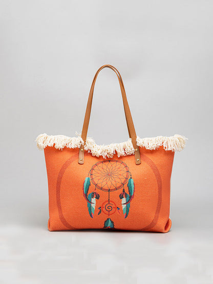 Fashionable Printed Canvas Shoulder Bag