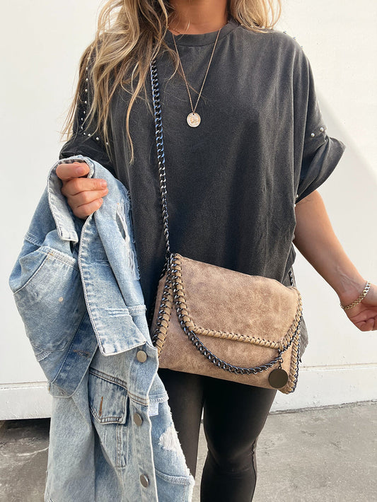 Take Away crossbody-clutch, brun