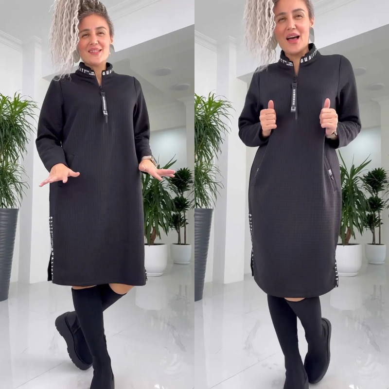 👗Lassiges, looseres, übergroßes Midikleid für Damen🌹
