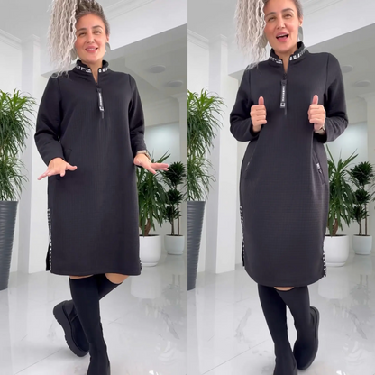👗Lassiges, looseres, übergroßes Midikleid für Damen🌹